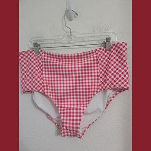 Draper James x Lands End Pink Gingham Swimsuit Bottom Sz 18